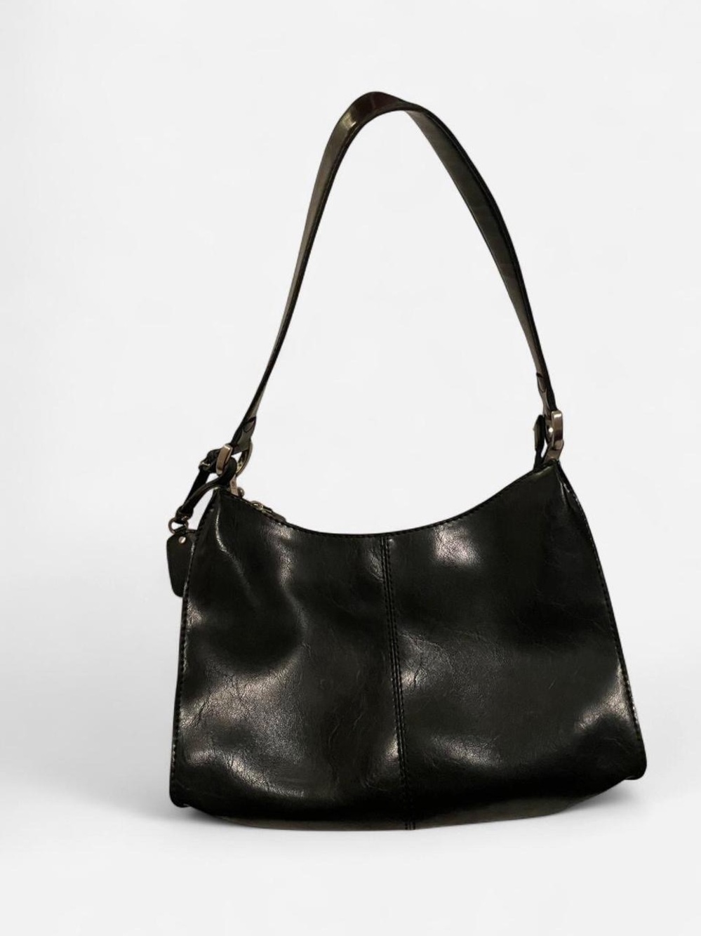Classic Black Leather Shoulder Bag